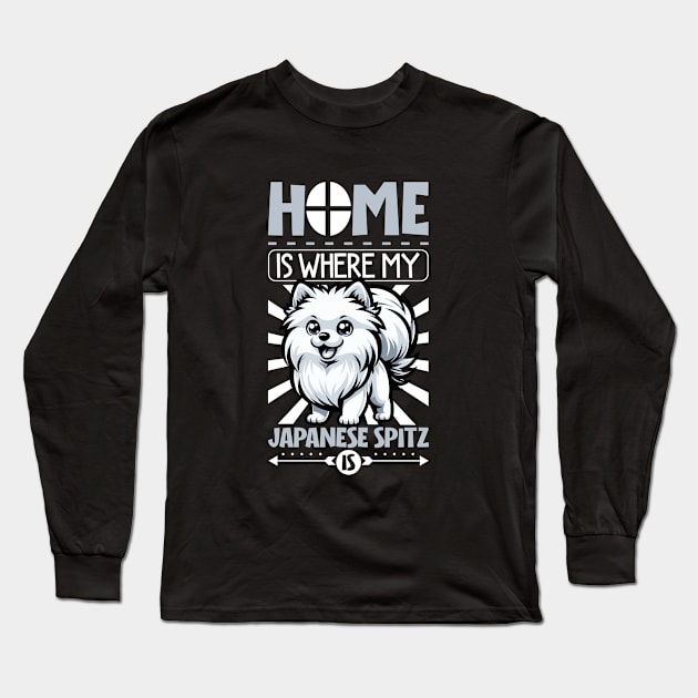 Home is with my Japanese Spitz Long Sleeve T-Shirt by Modern Medieval Design